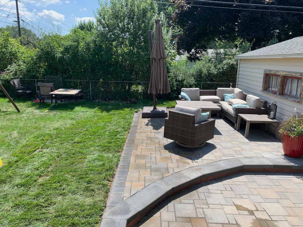 hardscaping design patio with levels to enhance a yard