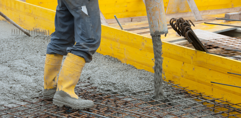 concrete wall built for building a retaining wall
